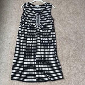 Max Studio black + white striped knit dress